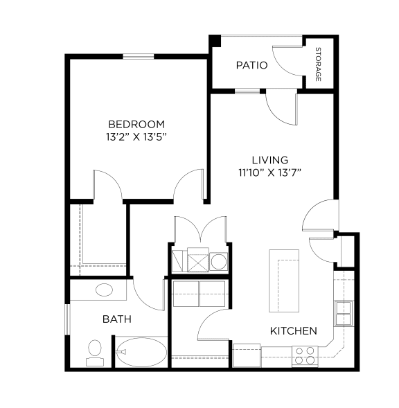 this floor plan is an approximation of our 1 bedroom floor plan