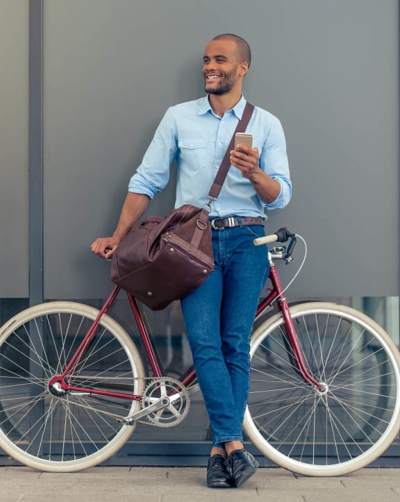 Guy With A Bike at The View at Blue Ridge Commons, Roanoke, 24017