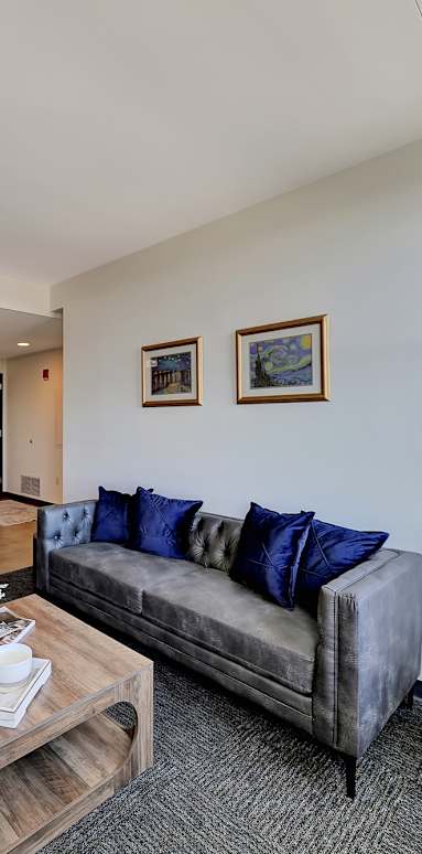 a living room along with Kitchen at Parkhaus Apartments,Nebraska