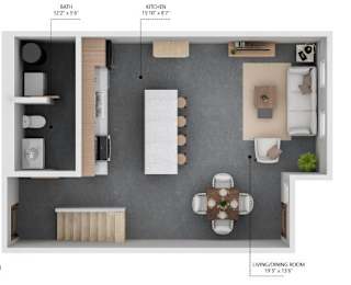 D4L Floor Plan at City Square Lofts, Des Moines, 50309