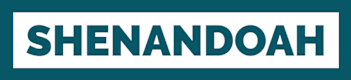 The image features the word "SHENANDOAH" in bold white letters centered on a blue background.
