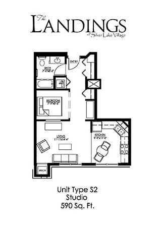 Dominium_Landings at Silver Lake_Studio Floor Plan