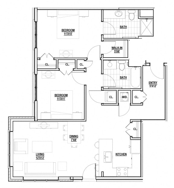 Floorplan at Linea Cambridge, MA, 02140