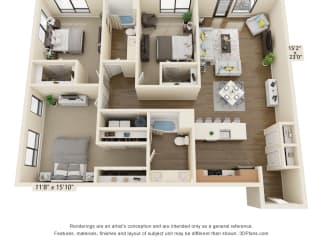 Meritage West Apartment Homes in Boise, Idaho 3A Floor Plan