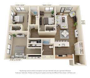 Meritage West Apartment Homes in Boise, Idaho 3A Floor Plan