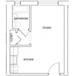 The Parkway Apartments - A4 - studio - 1 bath