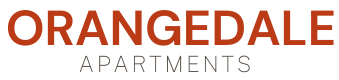 A black background with the words "ORANGEDALE APARTMENTS" in white.