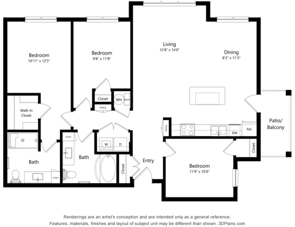 Grayson Ridge_3 Bedroom Floor Plan_C1