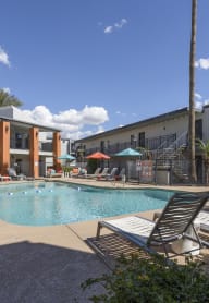 The Icon on Central Apartments in Phoenix, Arizona Pool with Lounge Chairs