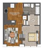 1Bd 1Bth J Floor Plan at Stella St. Paul Apartments, St. Paul, 55102