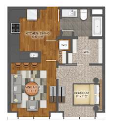 1Bd 1Bth J Floor Plan at Stella St. Paul Apartments, St. Paul, 55102
