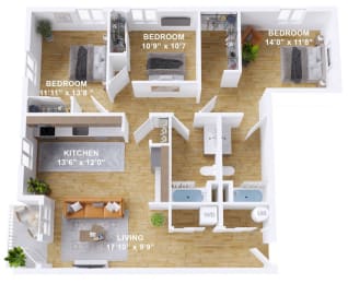 3 bed 2 bath at The Mill on Maple Apartments, Oregon City