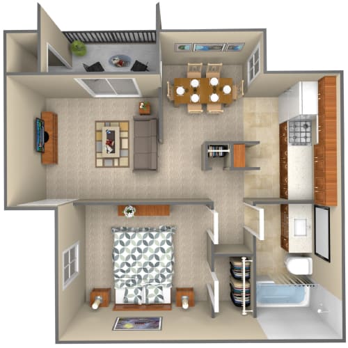 Floor Plan  1-Bedroom floor plan