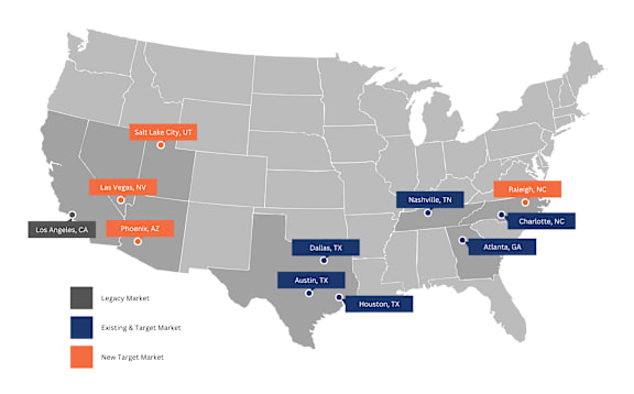interactive map with markers of locations of colleges and universities