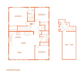Rancho Valencia Rental Homes in Santa Rosa, California Three Bedroom Floor Plan