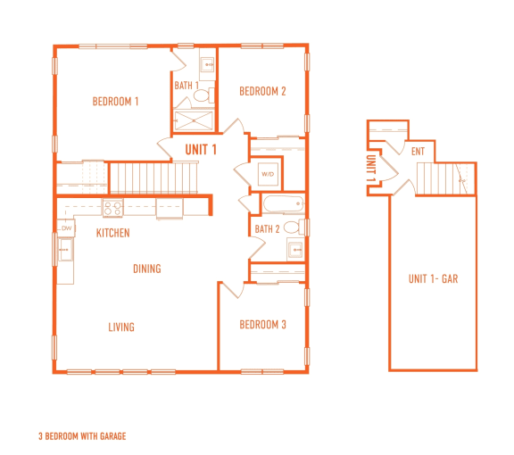 Rancho Valencia Rental Homes in Santa Rosa, California Three Bedroom Floor Plan