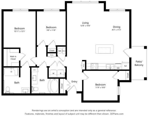 Grayson Ridge_3 Bedroom Floor Plan_C1