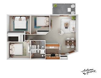 D1 Floor Plan at Autumn Park, Sioux Falls, SD