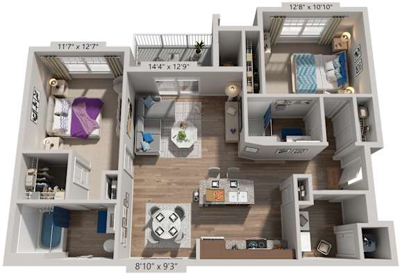 2 Bed 2 Bath Floor Plan | 1,208-1,210 Sq. Ft. at Sapphire at Centerpointe, Midlothian, Virginia