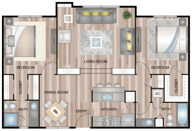 B7 | 2 Bed / 2 Bath | 1,039 Sq Ft at The Escapade, San Antonio, 78216