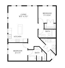 a floor plan of a 1 bedroom floor plan