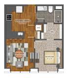 1Bd 1Bth K Floor Plan at Stella St. Paul Apartments, St. Paul, Minnesota