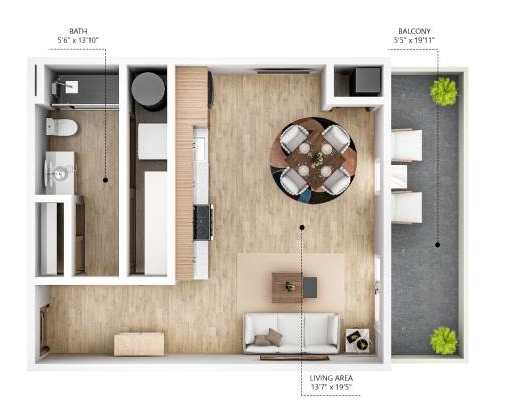 Floor Plan  S4 Floor Plan at City Square Lofts, Des Moines, IA 50309