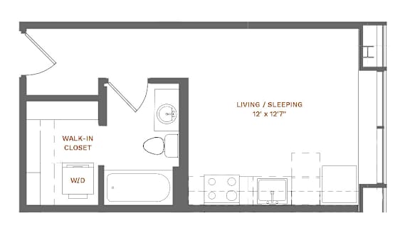 Rupert Floor Plan at Stella St. Paul Apartments, St. Paul, 55102