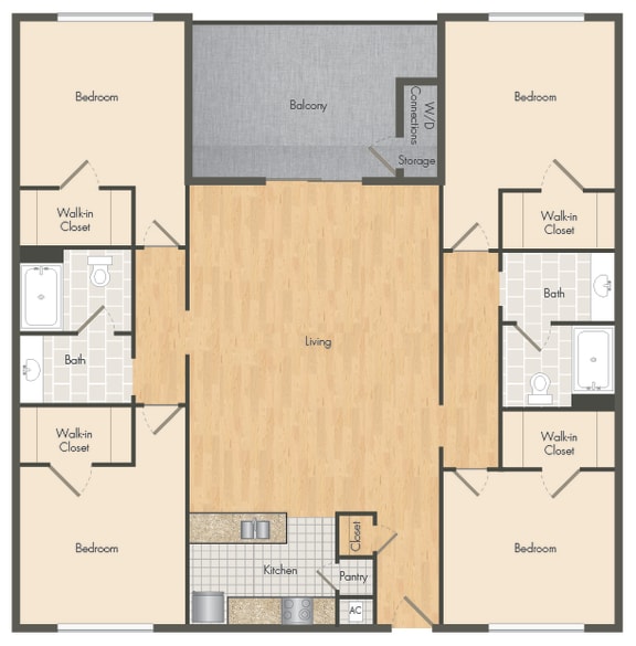 a floor plan of a living room with a wood floor