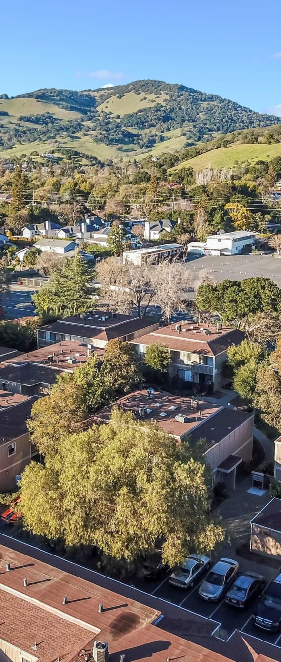 aerial view of apartments