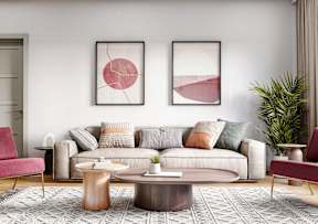 The Whitney-Living Room Rendering