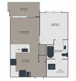 P2-A3 1 bedroom 1 bathroom Floor Plan at Link Apartments® Mixson, North Charleston, SC, 29405