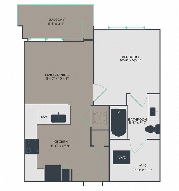 P2-A3 1 bedroom 1 bathroom Floor Plan at Link Apartments® Mixson, North Charleston, SC, 29405