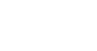 A black background with a white logo that says "RT PROPERTIES LGROUP".