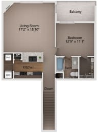 Floor Plan  floor plan with one bedroom