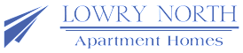 The image is a logo for Lowry North Apartment Homes.