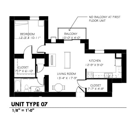 Floor Plan  A diagram of a stonehouse square apartment with a floor plan.