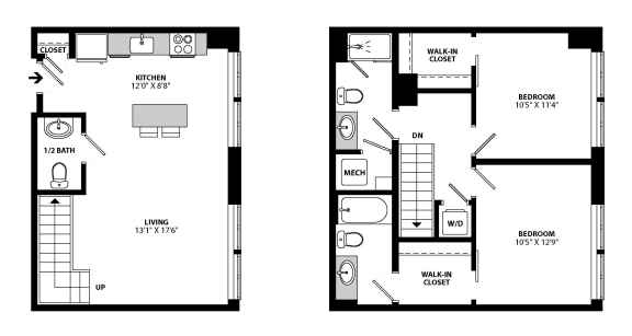 B2BX Floor Plan at Allied Harbor Point, Baltimore, 21231