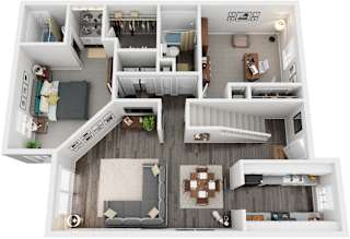 3 Bed 2 Bath Floor Plan | 1,252 Sq. Ft. at Woodwinds, Aiken, SC, 29803