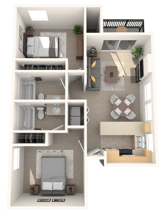 a floor plan of a house with a bedroom and a living room