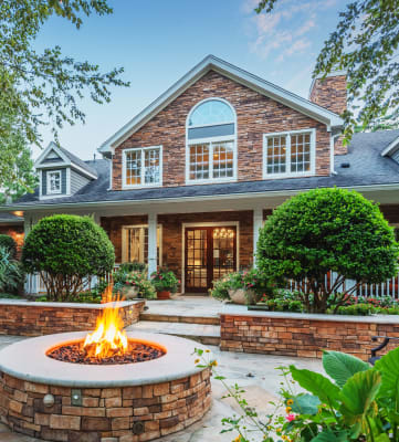 fire pit and clubhouse at The Estates at Ballantyne, Charlotte, 28277