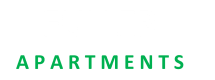 a logo for futur apartments with green font on a black background