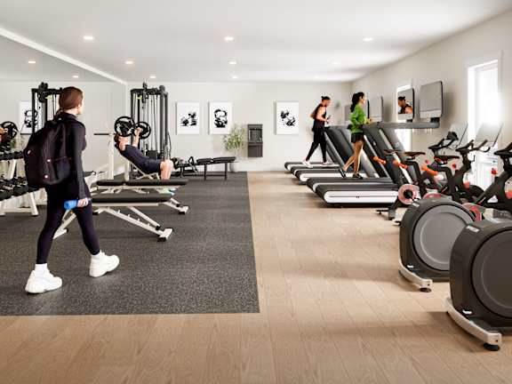 Gym with Treadmill at Woodland Place Apartments, Langford, BC