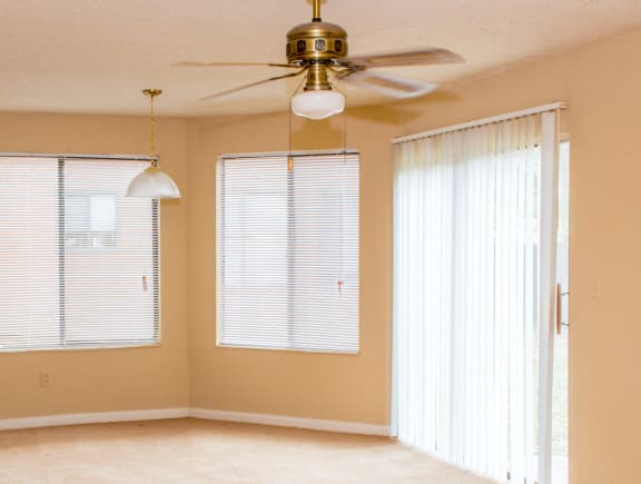 Living room with ceiling fan at Laurel Grove Apartment Homes, Orange Park, FL, 32073