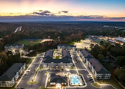 Twilight view of property at The Dorsey by Alta, Villa Rica