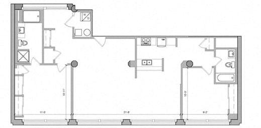 Floor Plan  F2-1576_505,602 Floor Plan at East 4th Street, Ohio, 44115