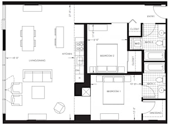  Floor Plan Two Bedroom Penthouse (B7)
