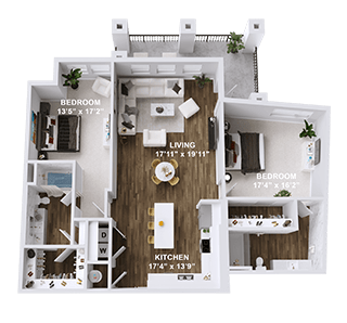 Floor Plan  Unit B3-1 at Parkway Crossings, Kissimmee, 34744