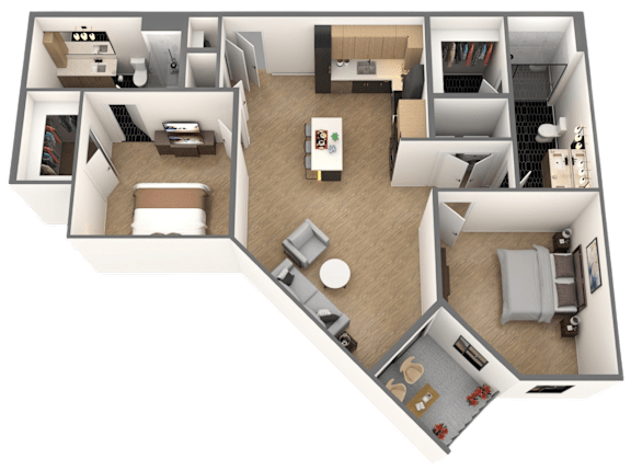 Beacon Floor Plan at Chelsea Apartments, St Louis, Missouri