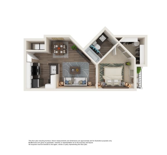1 Bed 1 Bath Floor Plan | 484 Sq. Ft. at Element Deer Valley in AZ 85027